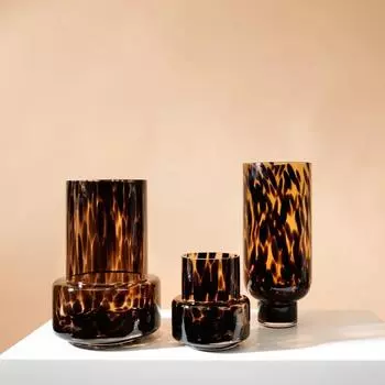 Леопардовый принт в старинном стиле Вазы Креативные высококачественные стеклянные вазы Украшения для гостиной Домашние украшения рабочего стола Ремесла