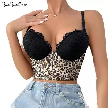 Леопардовый принт женское нижнее белье одинарное нижнее белье регулируемый сексуальный пуш-ап удобный бюстгальтер 70B