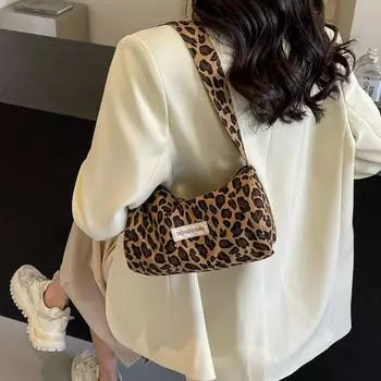 Леопардовый узор Высококачественные женские сумки через плечо на молнии Модные сумки Универсальные повседневные