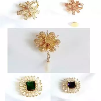 Лепестки, геометрические постепенные изменения циркон анти-свет брошь с бриллиантами блестящие универсальные хипстерские роскошные аксессуары для женщин розовый