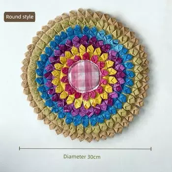 Лепестки Таиланд Ручная работа Обеденный стол Массив дерева Табурет Мат Ткань Small size 30cm(Random color) Other Specifications