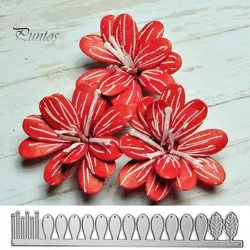 Лепесток цветка Металлический штамп для скрапбукинга Тиснение бумажной карты Ремесло Трафаретная форма серебряный