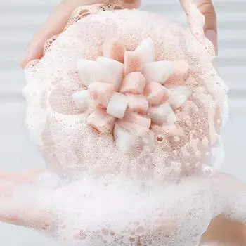 Лепесток присоска для душа, массажный шарик, инструмент для ванны, массаж спины, щетка для душа, полотенце для тела, массажная губка, аксессуары для ванной комнаты розовый