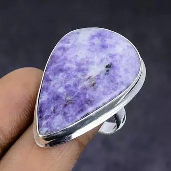 Lepidolite Gemstone handmade 925 Sterling Silver gift Jewelry Ring Size 9 Y1m29