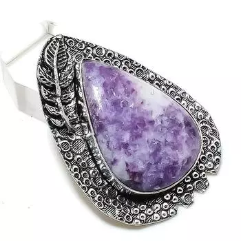 Lepidolite Gemstone Handmade 925 Sterling Silver Jewelry Gift Pendant 2.01 i1e59