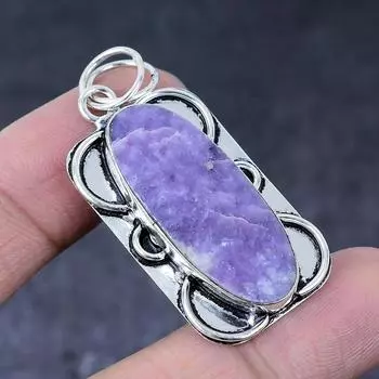 Lepidolite Stone Gemstone Handmade 925 Sterling Silver Gift Pendant 2.05 B9b60