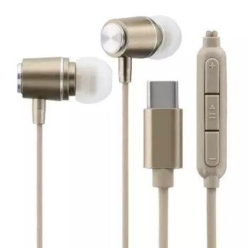Leplus earphones Canal type range Light beige Type-C (with volume/mic) Polar STABLE LN-TCEP02BG