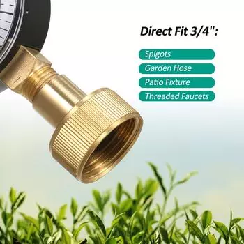 Lepmerk 2 Манометр 12 дюймов Манометр для измерения давления воды 34 дюйма Внутренняя шланговая резьба 0200 фунтов на квадратный дюйм с