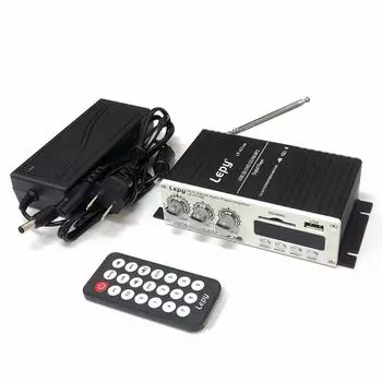 LEPY 2ch Compact Audio Card Remote Control Bluetooth Output 20W 20W Stereo Adapter Усилитель, USB/SD воспроизведение, в комплекте, совместим, + Hi-Fi