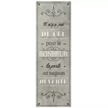 Les Trsors De Lily [A0157] - Серое дизайнерское полотно «Цитаты» (Нет ключа от Счастья, дверь всегда открыта) - 90x30см NA