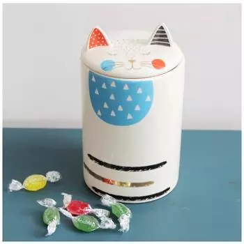 Les Trsors De Lily [A0180] - Горшок керамический Кошки белый разноцветный - 19. 5x11см NA