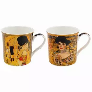 Les Trsors De Lily [A0198] - Фарфоровая подарочная шкатулка «Густав Климт» (2 кружки) - 85x85мм NA
