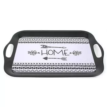 Les Trsors De Lily [A0226] - Большой меламиновый поднос Home черно-белый - 41x28 см NA