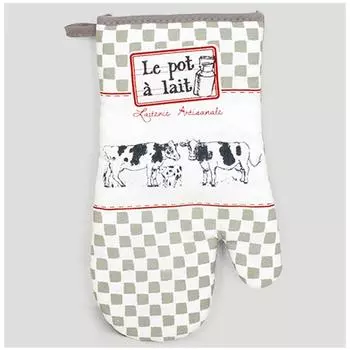 Les Trsors De Lily [A0244] - Прихватка для духовки Cows серо-белая (Молочник - кустарная молочная ферма) - 28x14см NA