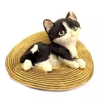 Les Trsors De Lily [A0362] - Статуэтка Кошки из смолы черно-коричневая (вводная) - 6. 5x8x5см чёрный