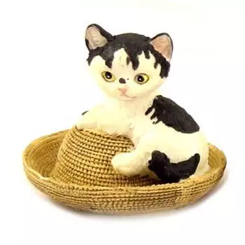 Les Trsors De Lily [A0365] - Статуэтка Кошки из смолы черно-коричневая (вводная) - 6. 5x8x5см