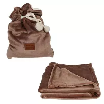 Les Trsors De Lily [A0543] - коричневый бархатный плед Scarlett (с сумкой! ) - 120x150см