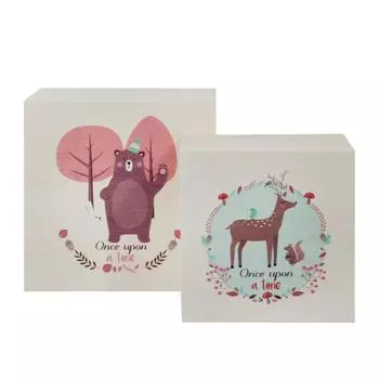 Les Trsors De Lily [A0545] - Набор из 2 деревянных скворечников Жили-были медведи - северные олени - 18x18x8. 5 см