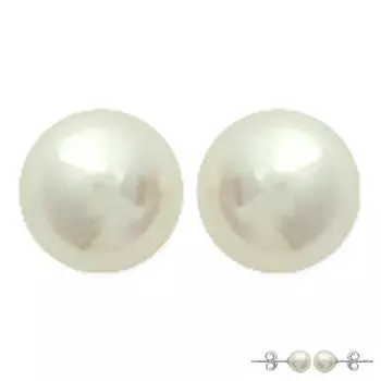 Les Trsors De Lily [A0582] - Серебряные серьги Жемчуг слоновая кость - 6 мм