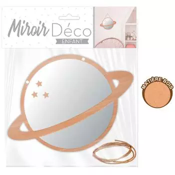 Les Trsors De Lily [A0726] - Зеркало декоративное деревянное маленькое Планета - 15 см