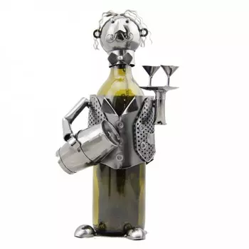 Les Trsors De Lily [A0864] - Подставка для бутылок Металлическая скульптура Sommelier - 33x10 см