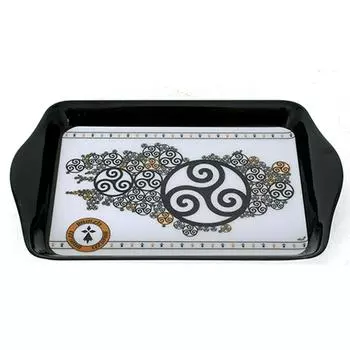 Les Trsors De Lily [A1086] - Маленький меламиновый поднос Triskel черно-белый - 21x14 см чёрный