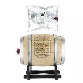 Les Trsors De Lily [A1237] - Диспенсер для вина Tonneau серебристо-бежевый (погреб) - 28x28x22см (5 литров)