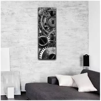 Les Trsors De Lily [A1265] - Дизайнерский холст Серые шестерни - 90x30 см