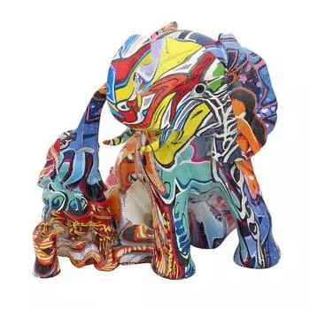 Les Trsors De Lily [A1359] - Статуэтка из смолы Слон и его маленькое граффити , разноцветная - 20x18x18 см