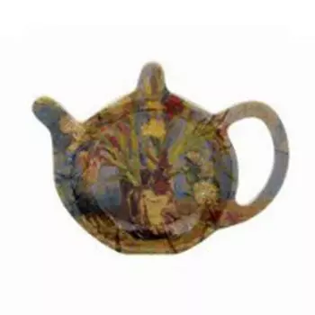 Les Trsors De Lily [A1393] - Меламиновая подставка для пакетиков Vincent Van Gogh Ваза с гладиолусами - 12x10 см серый