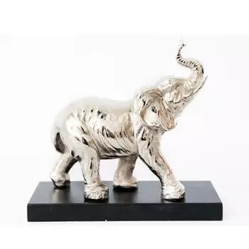 Les Trsors De Lily [A1414] - Статуэтка из металла Слон серебристо-черный - 27x22x9 см