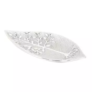 Les Trsors De Lily [A1415] - Пустая керамическая тарелка Древо жизни серебро - 37x17x3 см