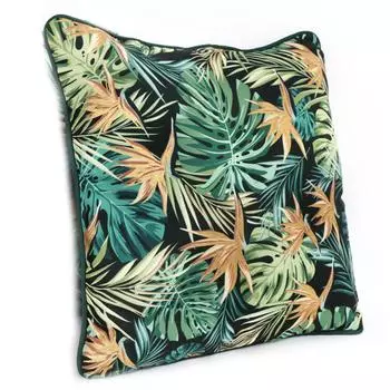 Les Trsors De Lily [A1424] - Бархатная подушка Jungle зелено-желтая - 45x45 см