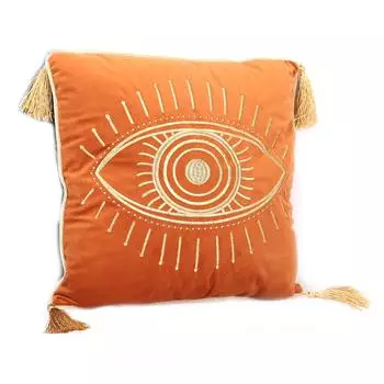 Les Trsors De Lily [A1426] - Оранжевая бархатная подушка Eye - 40x40 см