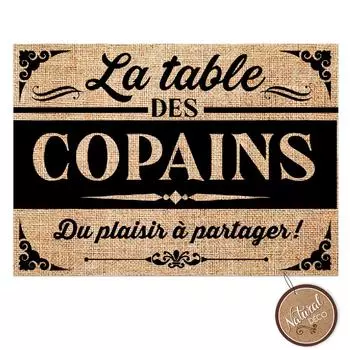 Les Trsors De Lily [A1519] - Салфетка из мешковины La Table des Copains бежево-черная - 42x30 см бежевый