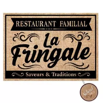 Les Trsors De Lily [A1520] - Салфетка из мешковины La Fringale бежево-черная - 42x30 см