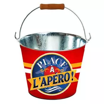 Les Trsors De Lily [A1546] - Ведро для бутылок Place de l Apero! черный - 23x27 см (6 бутылок пива / 2 бутылки вина)