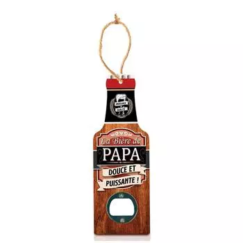 Les Trsors De Lily [A1597] - Забавная деревянная открывалка для бутылок Бутылка (Папино пиво - сладкое и мощное! ) - 20x7см коричневый