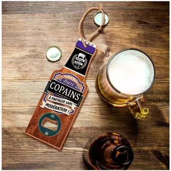 Les Trsors De Lily [A1599] - Забавная деревянная открывалка для бутылок Бутылка (Пиво друзей - делиться без модерации! ) - 20x7см коричневый