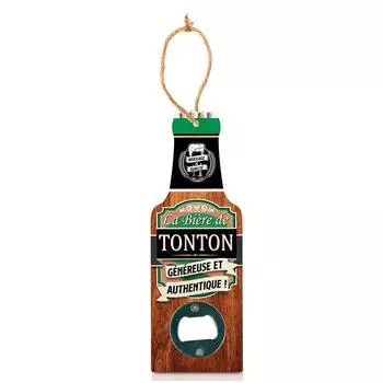 Les Trsors De Lily [A1600] - Забавная деревянная открывалка для бутылок Бутылка (Дядюшкино пиво - щедрое и аутентичное! ) - 20x7см