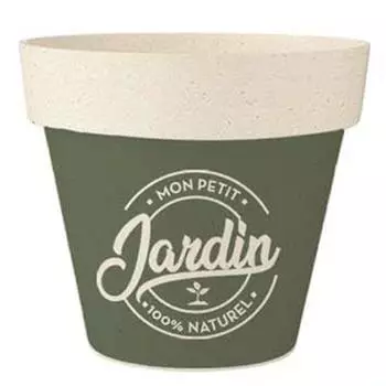 Les Trsors De Lily [A1628] - Зеленый цветочный горшок из бамбука Messages (мой маленький сад) - 14x12см