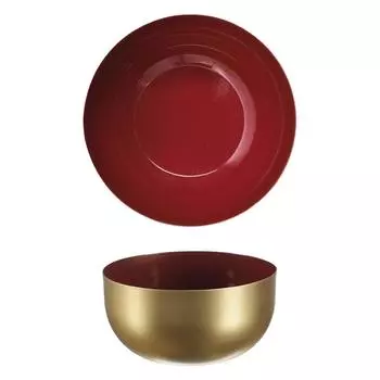 Les Trsors De Lily [A1714] - Блюдо металлическое Boho золотисто-красный - 12x6 см