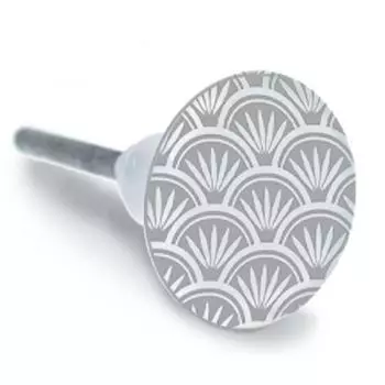 Les Trsors De Lily [A1936] - Ручка мебельная керамическая Boho серая - 65x35 мм серый