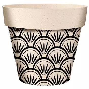 Les Trsors De Lily [A2036] - Бамбуковое кашпо Boho бежево-черный - 25. 5x24см