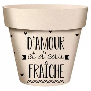 Les Trsors De Lily [A2038] - Бамбуковый вазон Messages бежево-черный (Любовь и пресная вода) - 25x24см