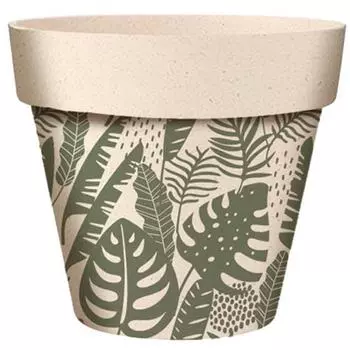 Les Trsors De Lily [A2042] - Кашпо из бамбука Тропический бежево-зеленый - 25. 5x24см