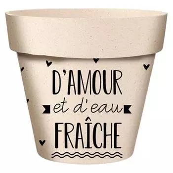 Les Trsors De Lily [A2048] - Бамбуковый вазон Messages бежево-черный (Любовь и пресная вода) - 17x15см