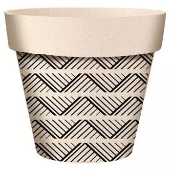 Les Trsors De Lily [A2058] - Бамбуковое кашпо Boho черно-бежевый - 14x12 см чёрный