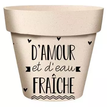 Les Trsors De Lily [A2060] - Бамбуковый вазон Messages черно-бежевый (любовь и пресная вода) - 14x12см