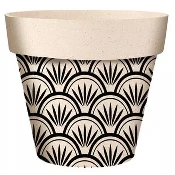 Les Trsors De Lily [A2069] - Бамбуковое кашпо Boho черно-бежевый - 7x6 см